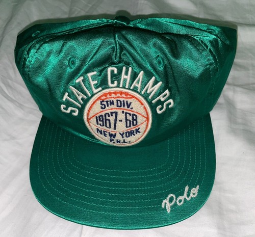 Polo Ralph Lauren Satin Snap Back Hat Green State Champs
