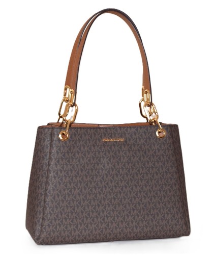 Borsa Michael Kors borsa TRISHA LG TRPL GUSSET SHLDR marrone