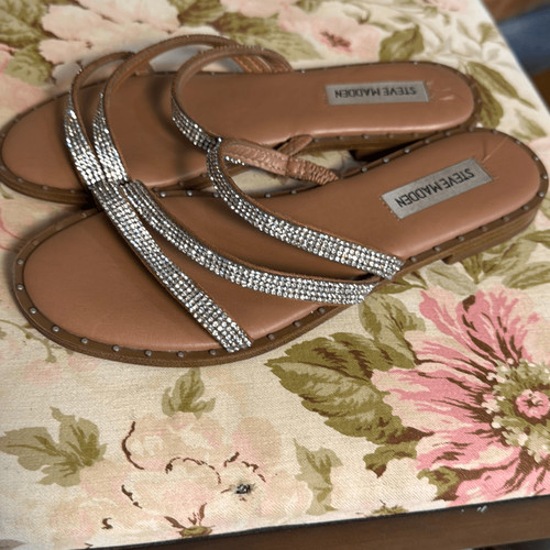 Steve Madden Loomi sandali donna finti diamanti borchie taglia 6 vacanze estive r