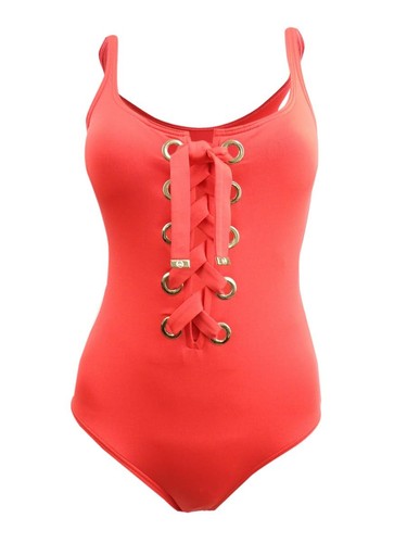 Costume da bagno Michael Kors pezzo unico corallo marino poliestere spandex  taglia 10