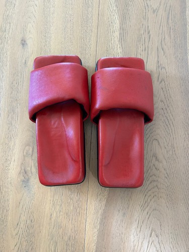 Sinobi Official Platform Sandals in Red 7 7.5 Like Papucei or Lofina!