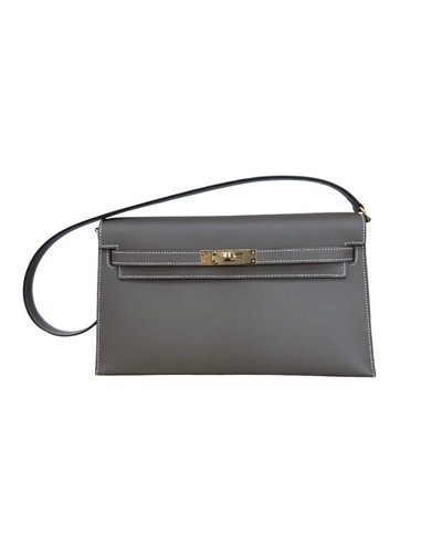 HERMÈS Hermes Kelly Elan Etoupe Madame Leather G Hardware