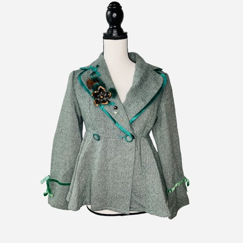 RARO Blazer doppiopetto vintage MOSCHINO ECONOMICO E CHIC M verde con spilla