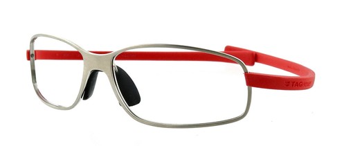 New TAG HEUER TH 5011 012 Curve Reflex 62mm Silver Red Eyeglasses Frames France