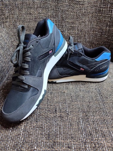 REEBOK CLASSIC Reebok Men's GL 6000 Athletic Classic Shoe  Gravel Black Blue Size 10.5