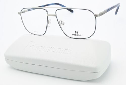 Rodenstock Glasses Frame R 7090 C 54 14 140 Acetate Titan Blue Silver Matt Pilot