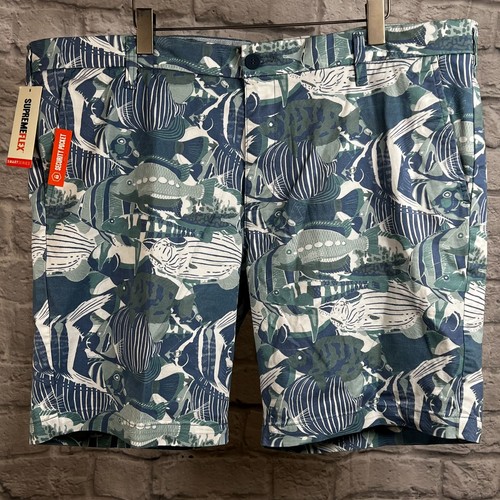 Dockers Ultimate Short Supreme Flex 42 Tropical Fish Print New With Tags