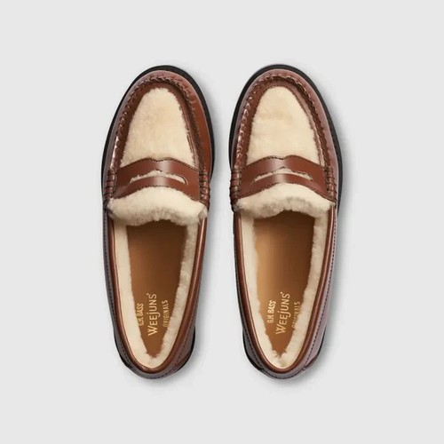 BASH MSRP$175 G.H.Bass WEEJUNS Whitney Shearling Penny Loafers Women's Shoes Size 9.5