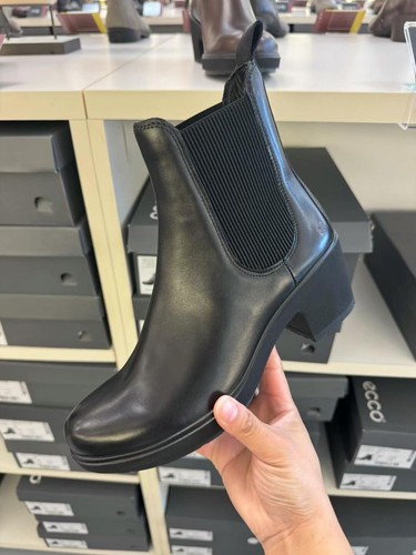 NUOVI Stivali Donna ECCO Zurich Chelsea Stivaletto NERO