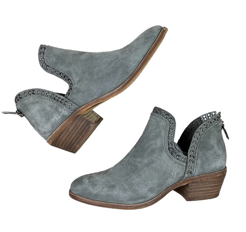 Stivaletti donna Vince Camuto Prafinta 5 5 grigio scamosciato western cerniera posteriore