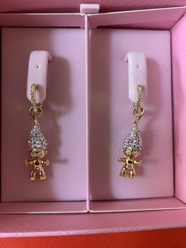 Orecchini goccia Swarovski Good Luck Trolls placcati oro nuovi originali ?❤️