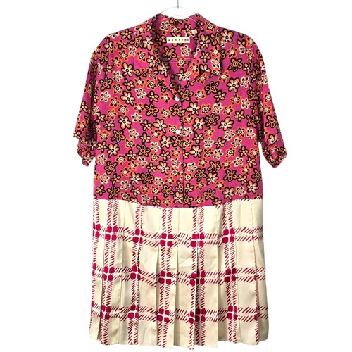 VETEMENTS Marni x Uniqlo Pullover Camicia Abito Pieghettato Motivo Misto Floreale Check Large