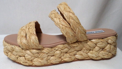 Steve Madden Cannes Raffia Platform Espadrille Slides Sandals NEW Size Sz 9.5