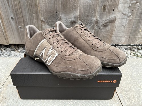 Merrell Sprint Blast Gunsmoke Brown Suede Leather Shoes Trainers Size 8 EU 42