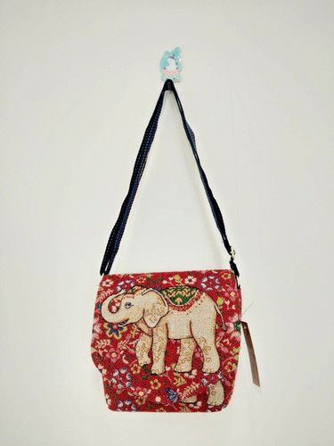 ALEXANDER MCQUEEN Women's shoulder bag  embroidered elephant pattern  adjustable strap.