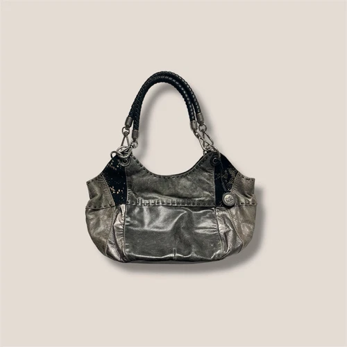 THE SAK ?? Borsa jumbo patchwork vintage y2k grigio pelle metallizzata