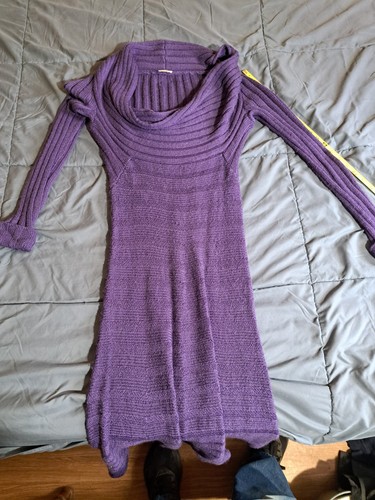 Abito maglione viola VERSACE maglia collo tartaruga taglia sconosciuta