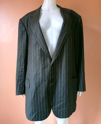 BRIONI "PALATINO" FOR MARVIN CARSLEY STRIPED WOOL COAT MENS BLAZER GRAY SIZE 44