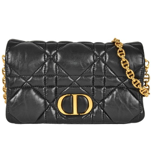 Christian Dior Dior CARO Macrocannage Chain Shoulder Wallet Leathe... GZl18l2q
