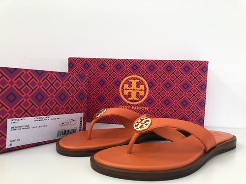 Nuovi con scatola sandali infradito oro Tory Burch donna logo 5 benton nuovi 5M