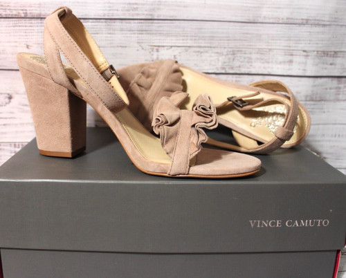 VINCE CAMUTO Sandalo abito da donna VINCI CAMUTO VC VINTA rosa polveroso vero pelle scamosciata taglia 9M