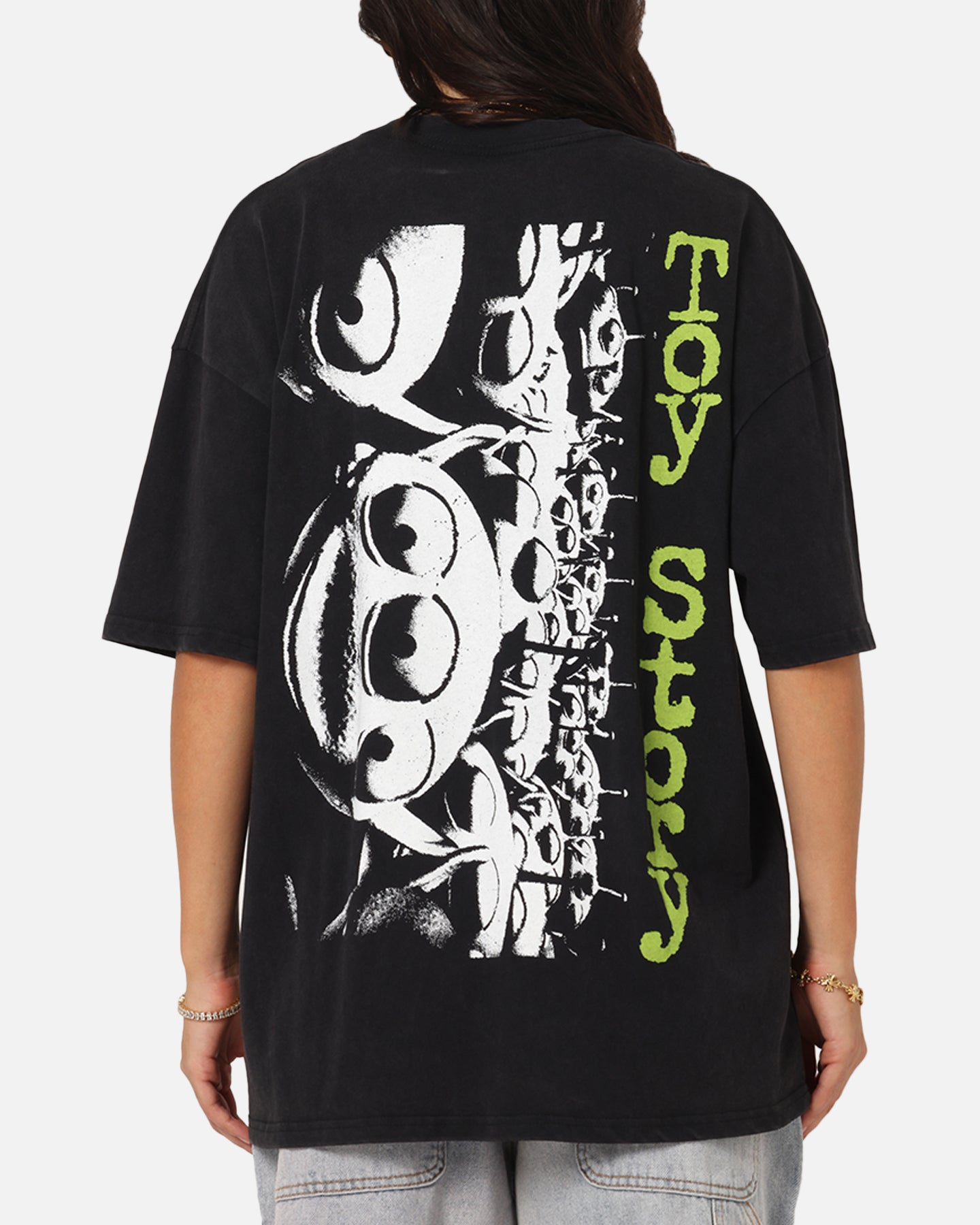 73 Studio Disney Pixar Toy Story Little Green Men Vintage T Shirt Black Acidwash