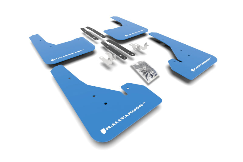 Rally Armor 18 25 Toyota Corolla Hatchback Blue UR Mud Flap White Logo
