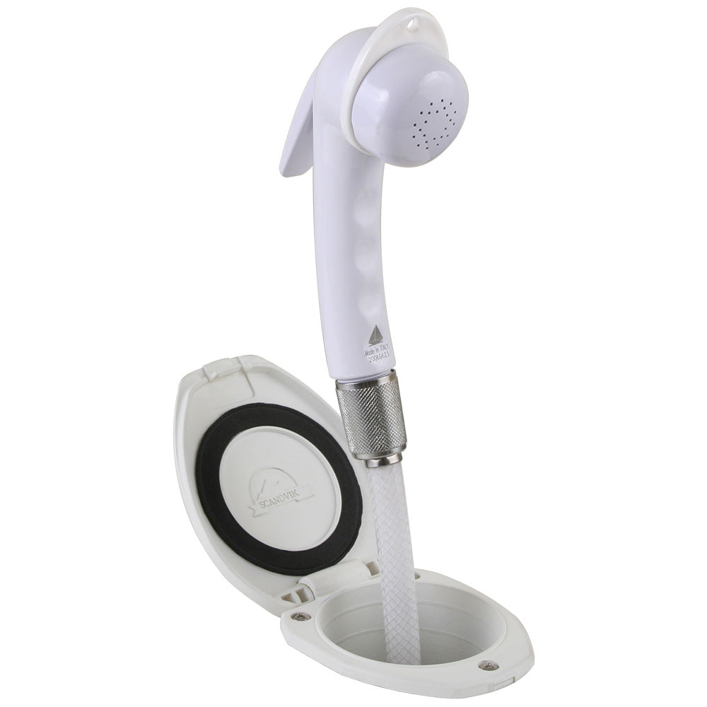 Scandvik Recessed Shower w/6 White Hose   Euro Trigger Sprayer [12107P]