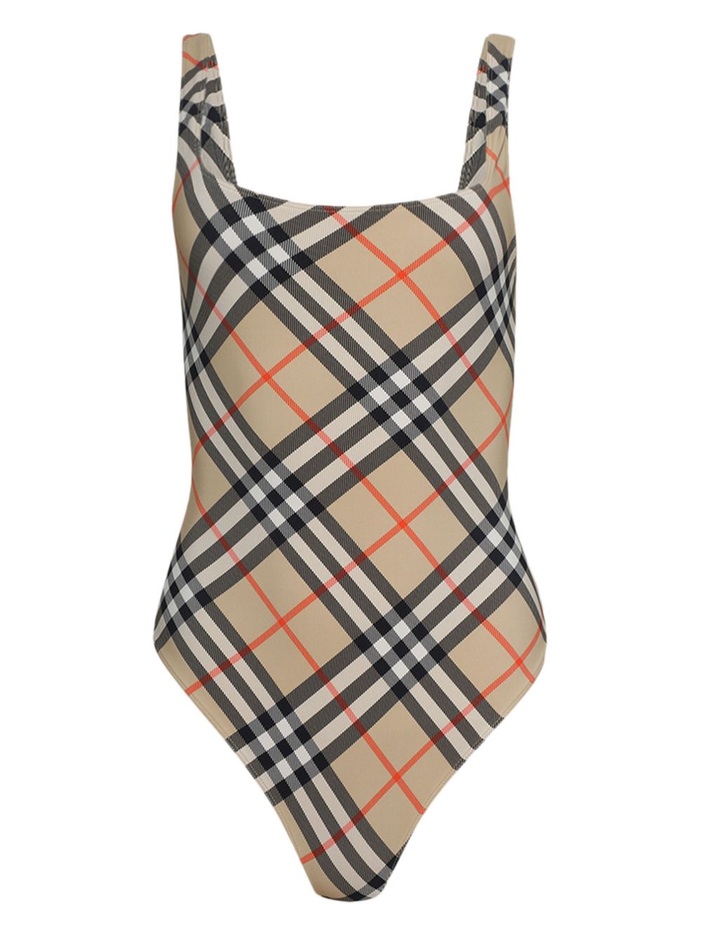 Burberry Check One piece Swimsuit   Beige