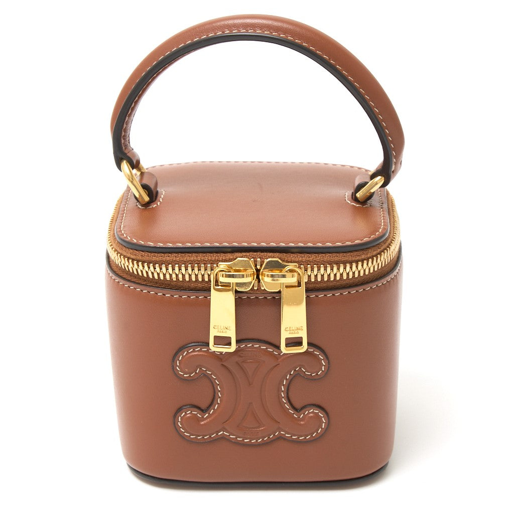 2604 Celine Mini Vanity Case Smooth Calfskin Brown