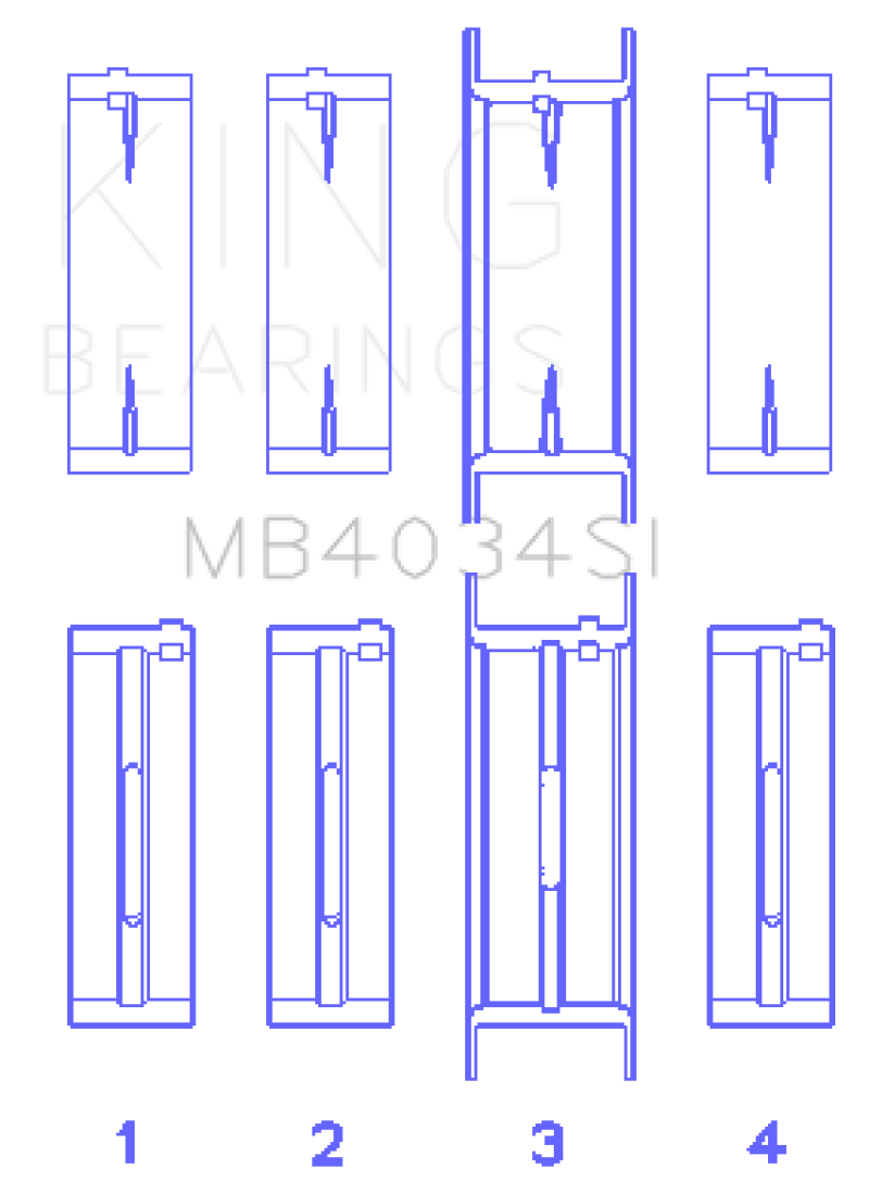KING ENGINE BEARINGS King Ford 232 (Size 0.25) Main Bearing Set