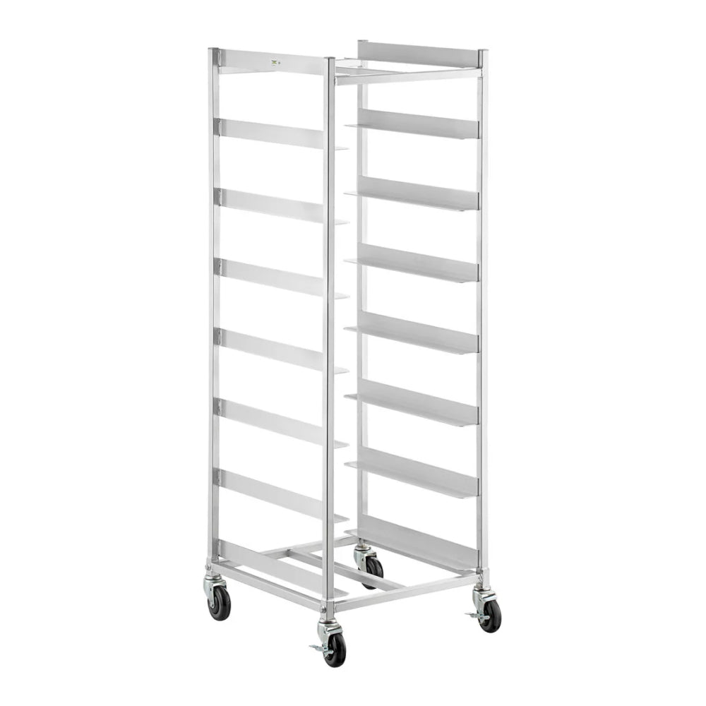Nella 8 Tier Aluminum Glass Rack Cart with 8" Spacing   522AGRC8KD
