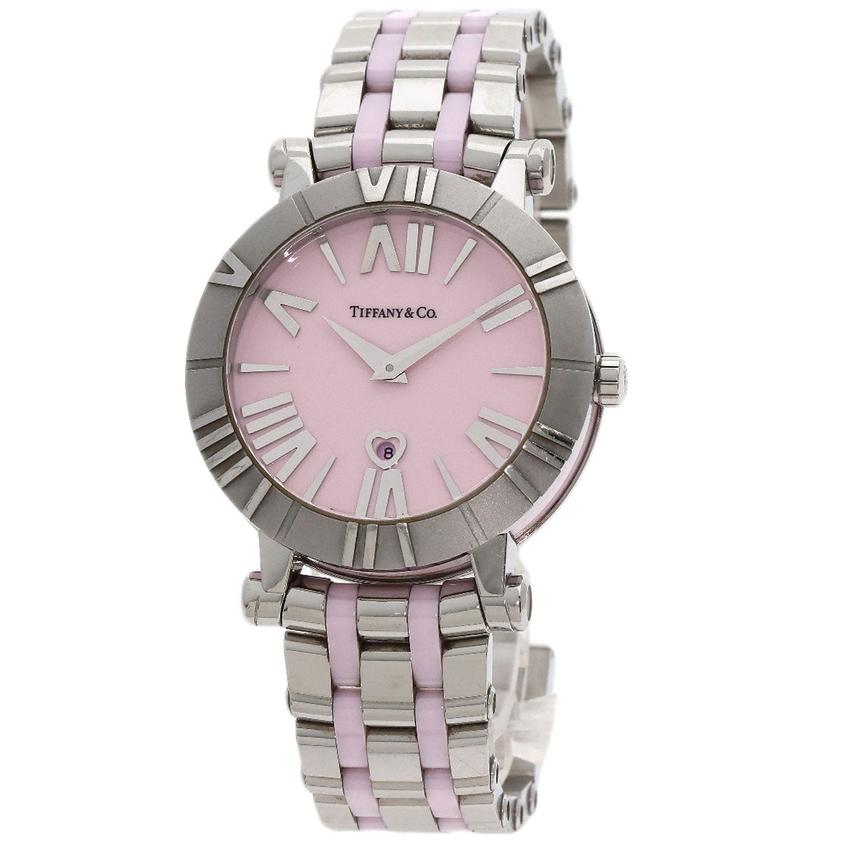 TIFFANY&Co. Watches Quartz Z1301.11.11A31A00A Stainless Steel Stainless Steel Silver Atlas pink dial Women Used Authentic