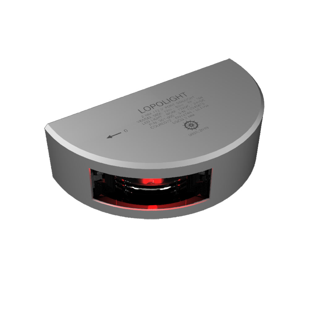 Lopolight Series 301 002   Port Sidelight   2NM   Vertical Mount   Red   Silver Housing [301 002]