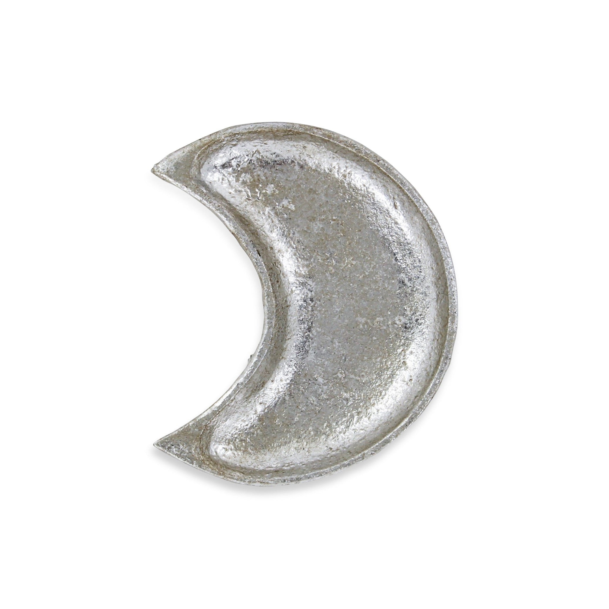2736 7" Silver Crescent Metal Handmade Vanity Tray