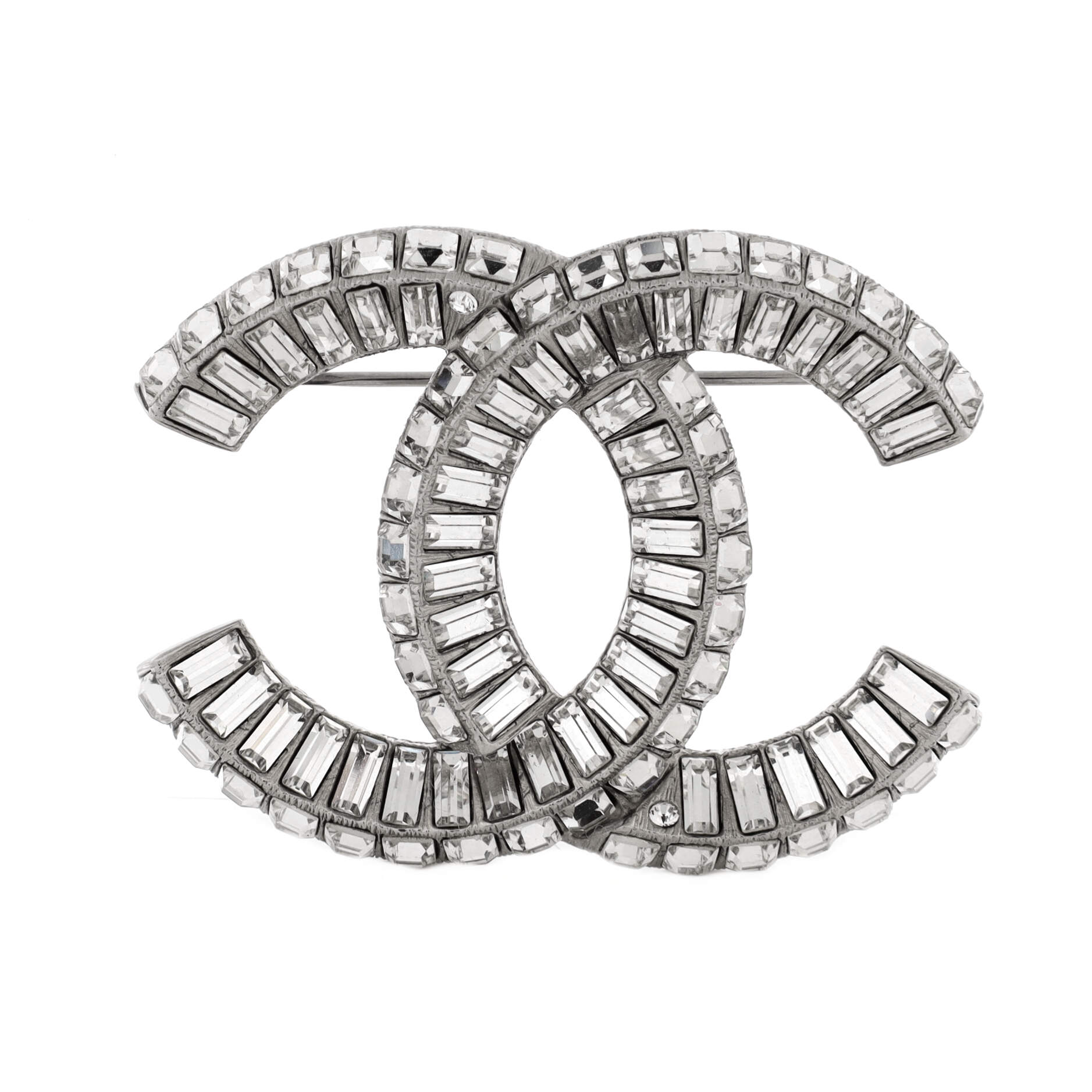 2860 CC Brooch Metal with Crystals