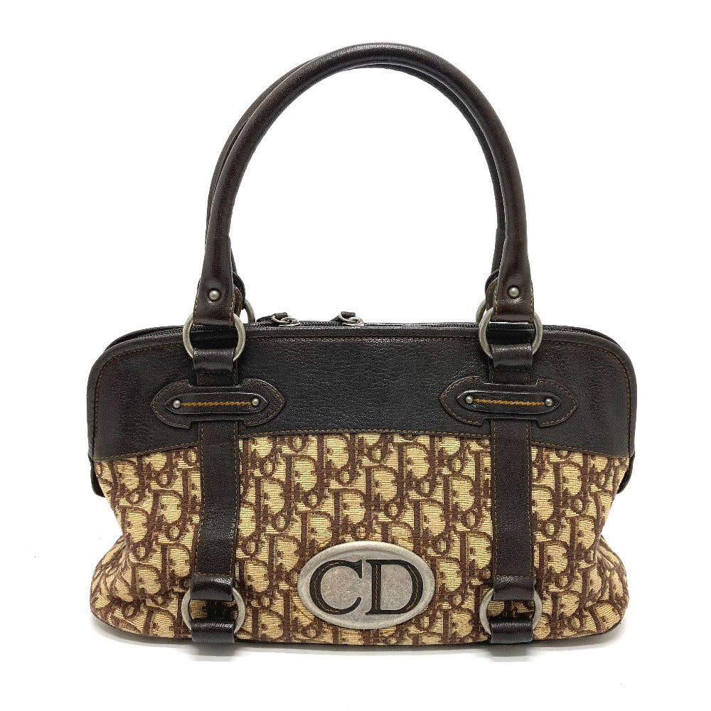 Christian Dior Handbag Leather   canvas Brown Trotter CD logo Women Used Authentic
