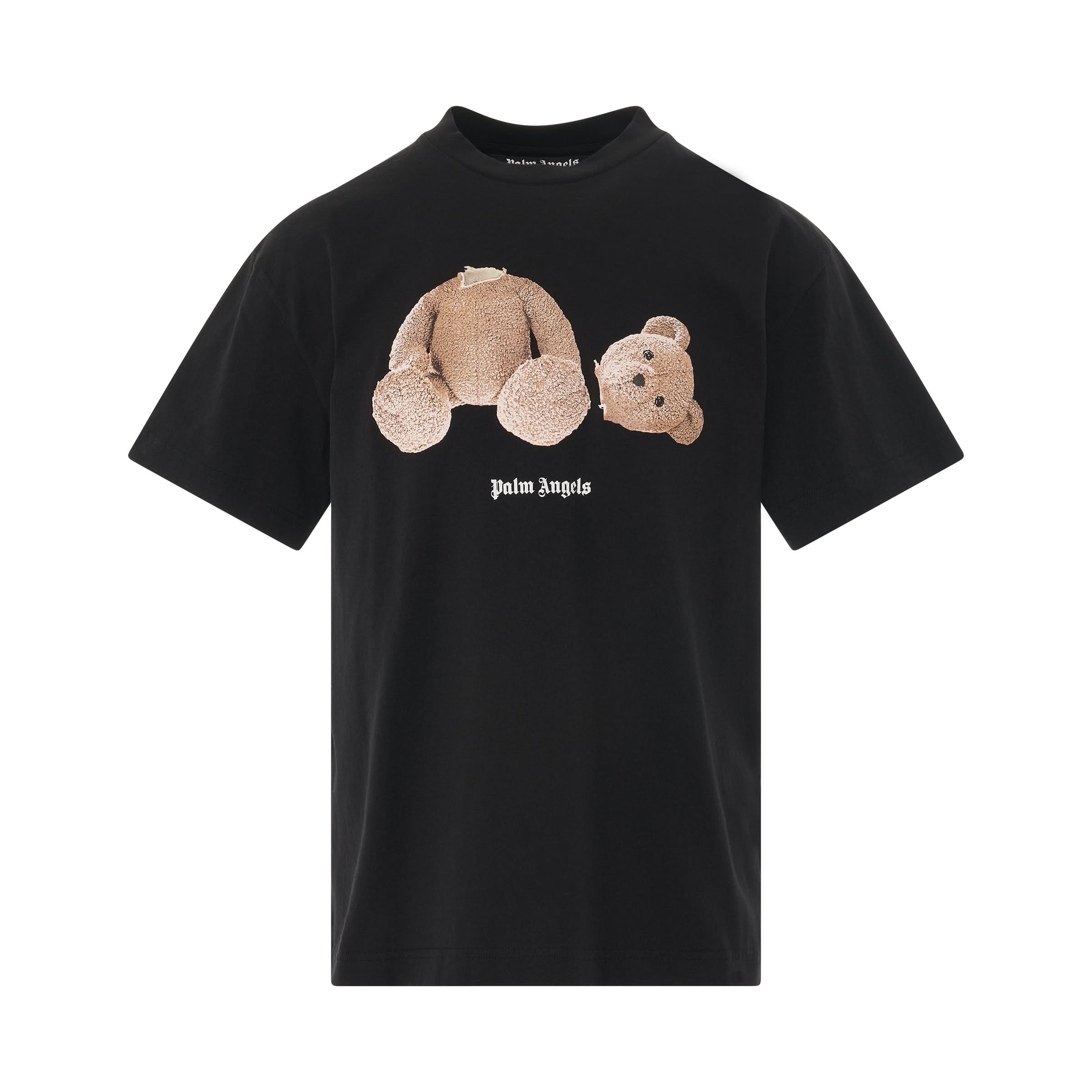 PALM ANGELS PA Bear Classic T Shirt in Black Brown