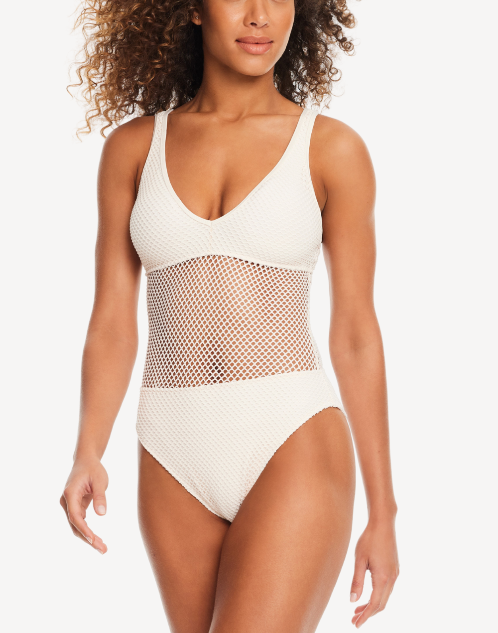 SANCTUARY Sea Crochet High Leg One Piece Swimsuit