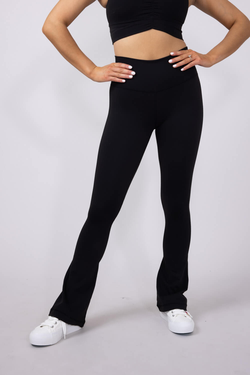 LOVE POEM Buttery Soft Flare Leggings for Women in Black   MAYA F32 BLACK