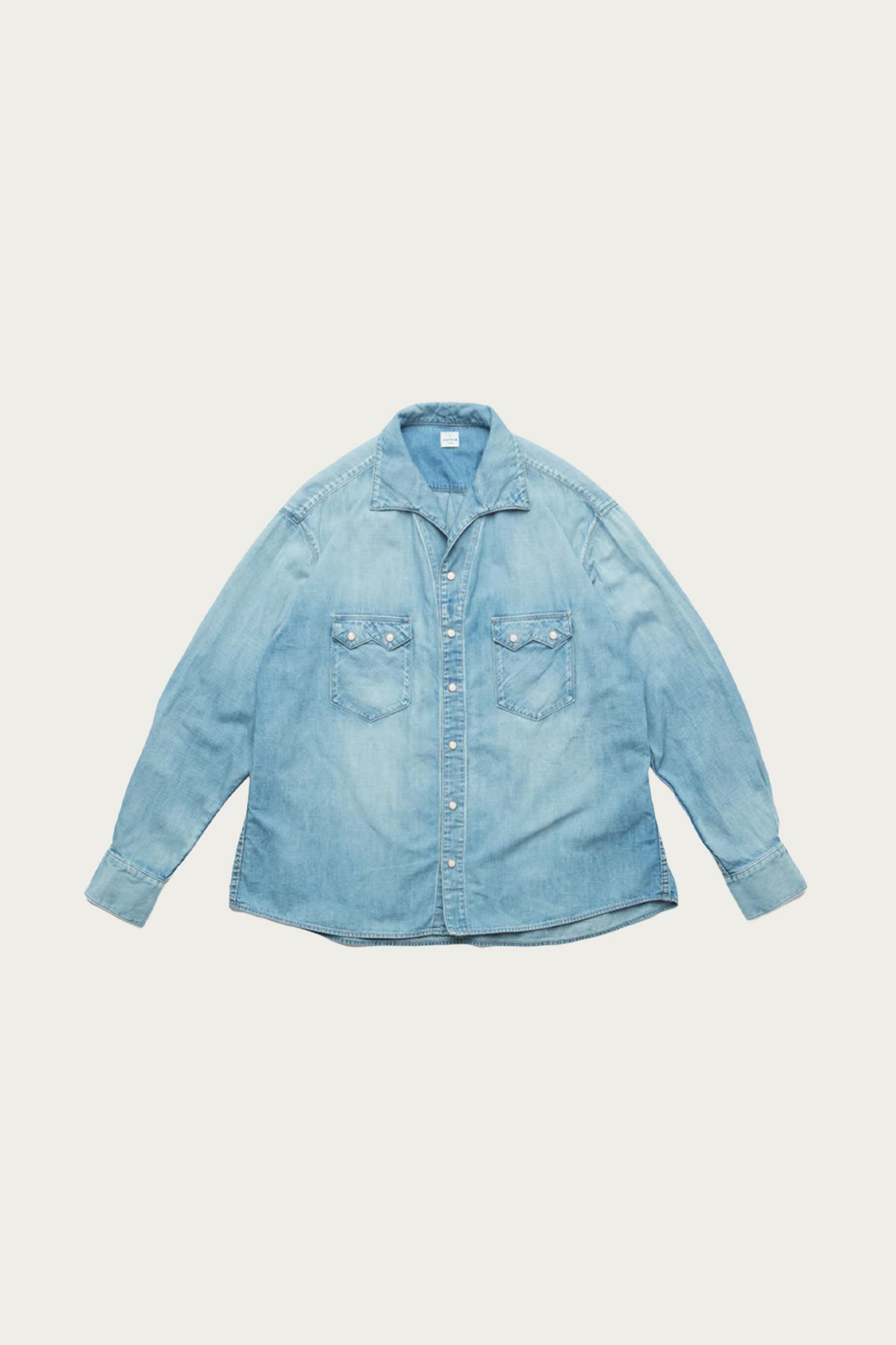 COTTLE C.T.L. Comfort Denim Shirt   8oz Light Indigo