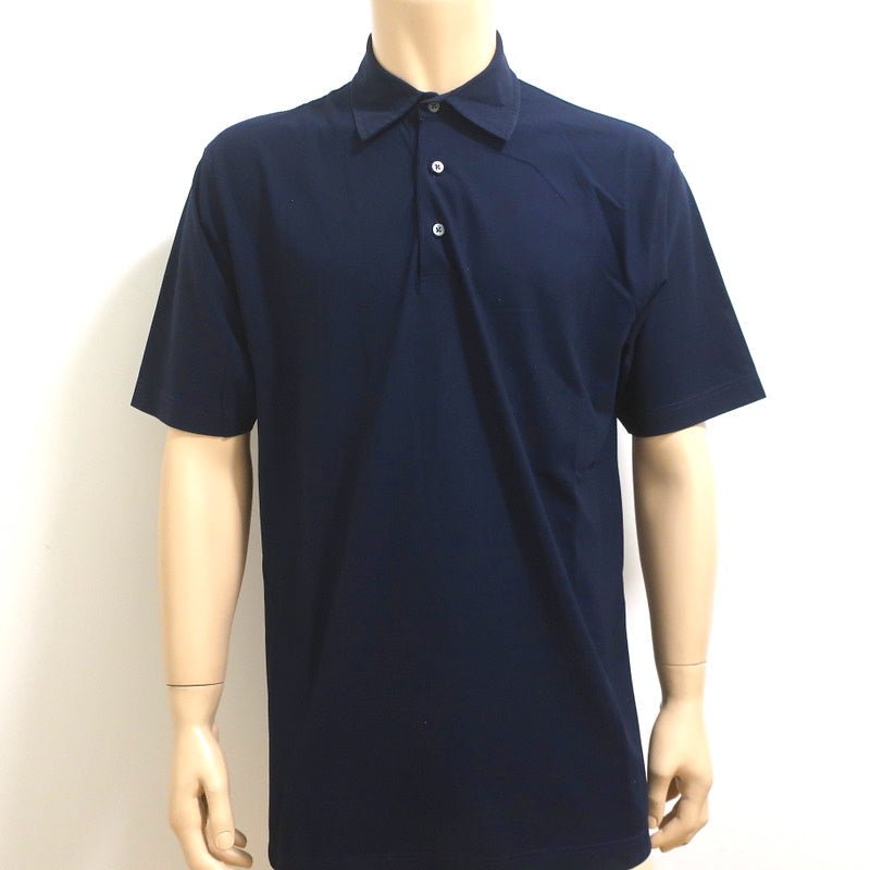 JODI PRICE Ermenegildo Zegna Polo Shirt Navy Cotton Size Large Short Sleeve