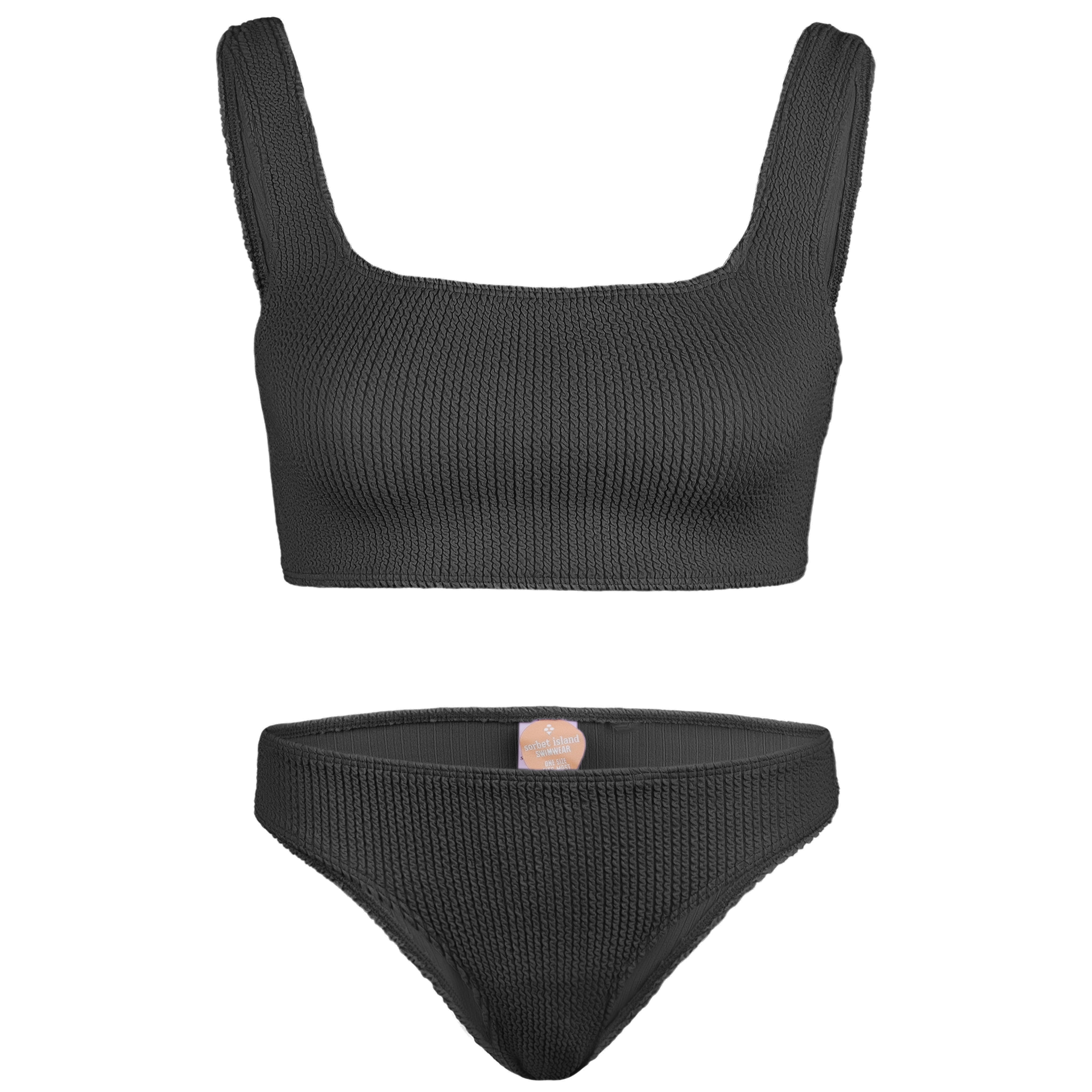 SORBET ISLAND Celine Square Neck Bikini Liquorice