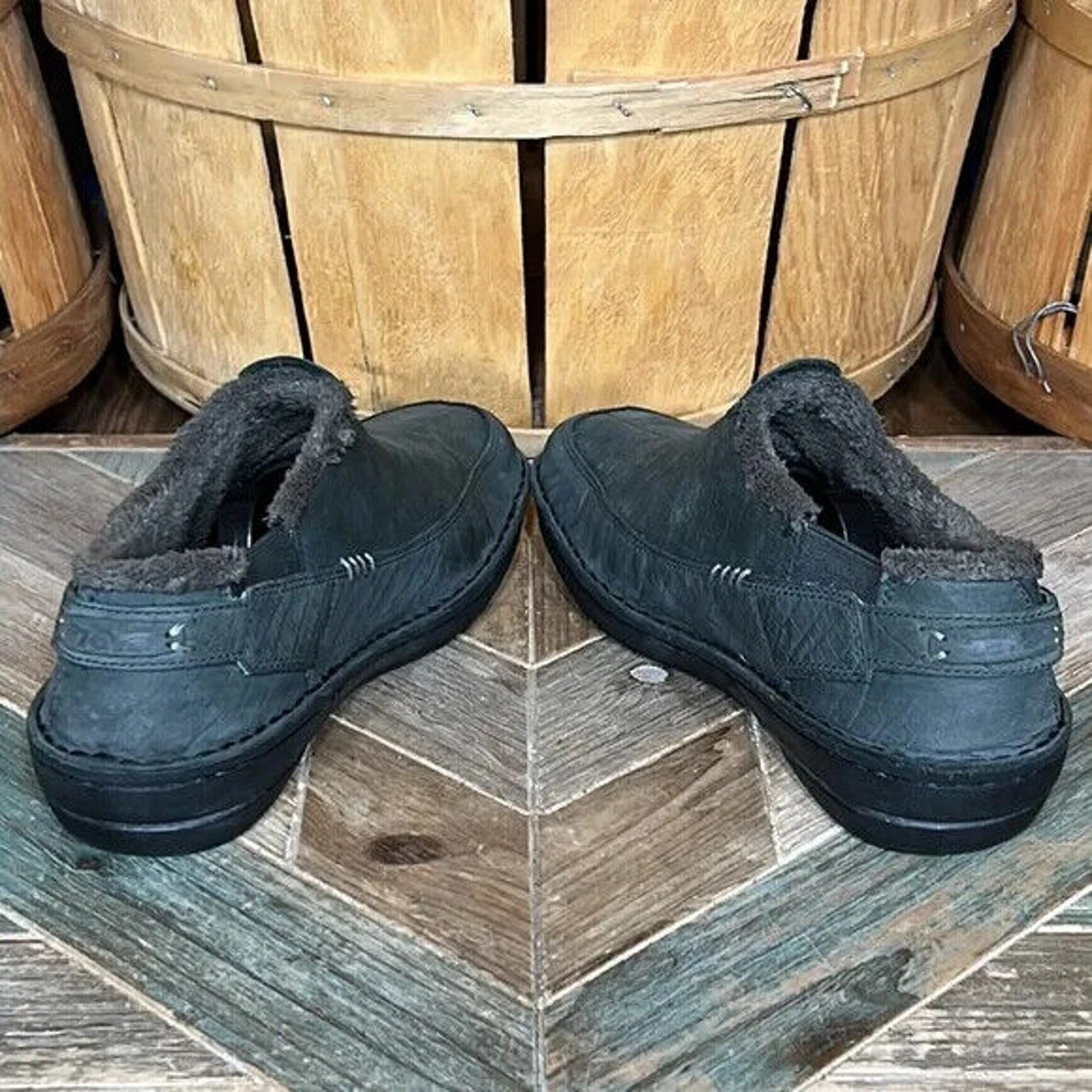 Teva Kiru Beluga Dark Grey Nubuck Sherpa Lined Winter Loafers Shoes Women Size 8