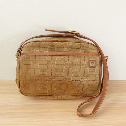 Borsa a tracolla pochette vintage beige GIVENCHY 4G logo monogramma tela di Nobel