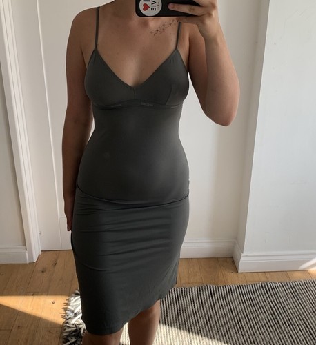 Abito slip grigio Moschino taglia UK 34 taglia 10
