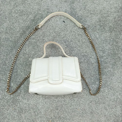 BORSA A MANO ZARA AVORIO CROC BORSA A TRACOLLA ARGENTO CATENA A TRACOLLA Y2K BORSA