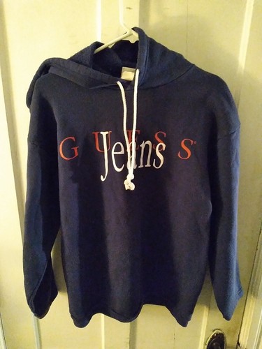 Vintage Guess Jeans Hoodie by Georges Marciano   Made In USA   Navy Blue