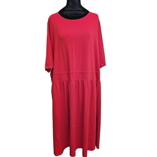 Abito Bedford Fair W 2X Rosso Midi Vestibilità Larga Misto Cotone San Valentino Vacanze Cupido