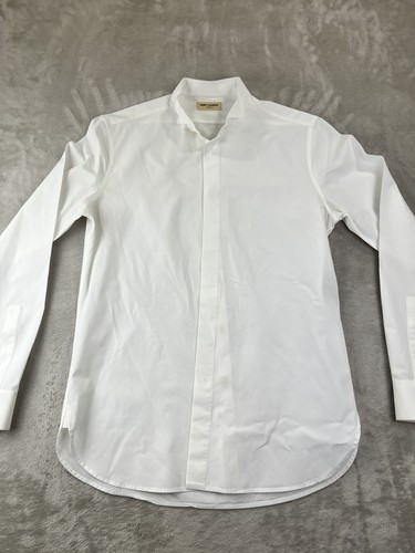 SAINT LAURENT (YSL) Saint Laurent Camicia Uomo 15 75 Media Bianca Slim Fit Bottoni Made Italy Formale